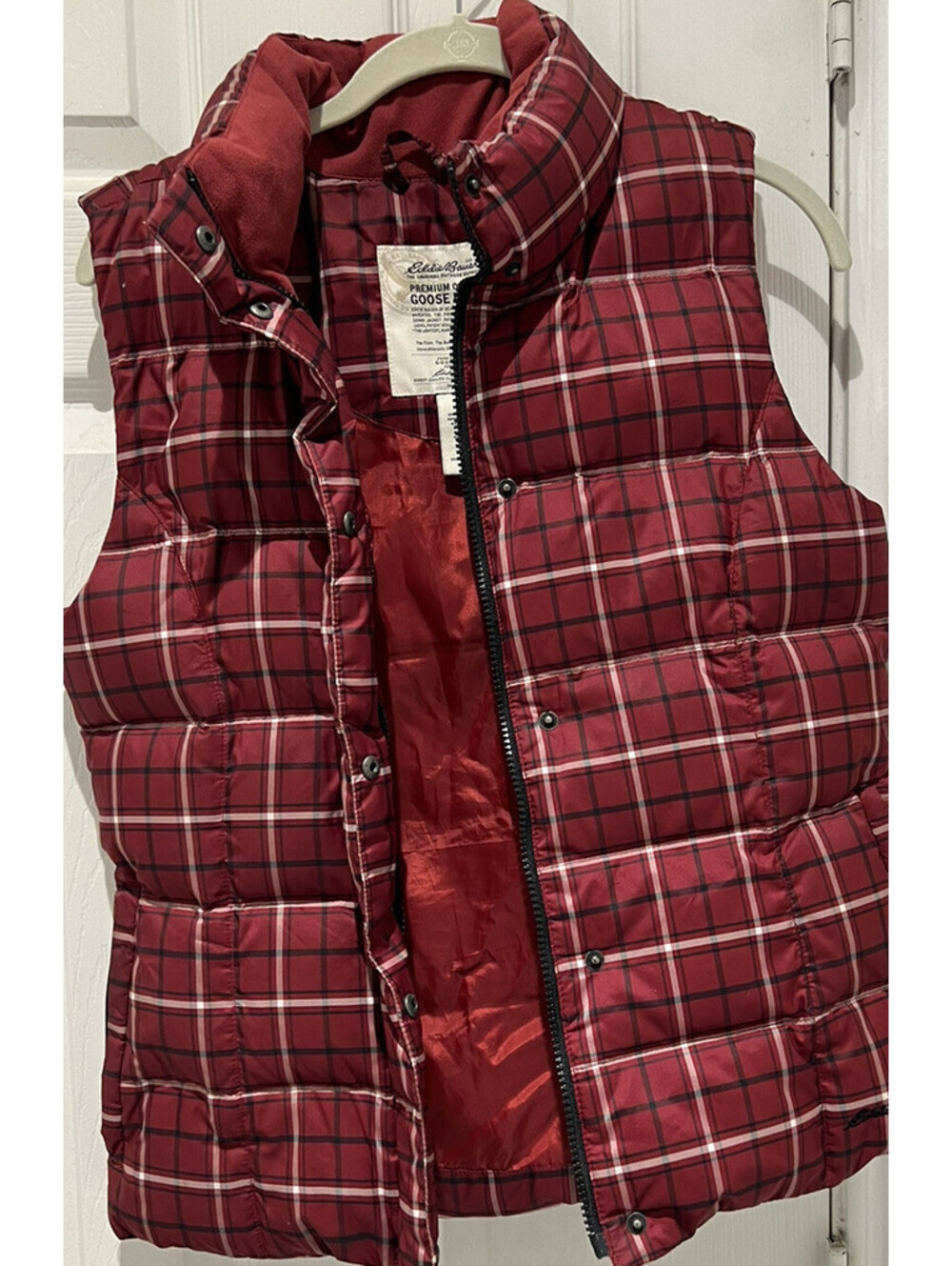 Eddie Bower Quilted Down Vest Full Zip and Snaps Size S